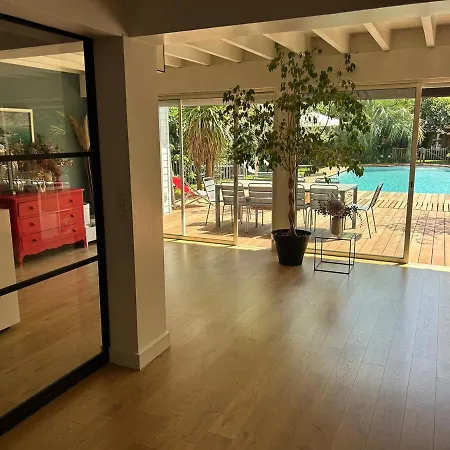 Family In With Large Pool